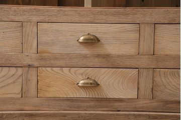 アンティーク家具　昭和初期　ストリップド(剥離)　特大サイズ!素朴な木味が魅力のキャビネット(重ね、収納棚)(R-046681)