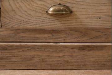 アンティーク家具　昭和初期　ストリップド(剥離)　特大サイズ!素朴な木味が魅力のキャビネット(重ね、収納棚)(R-046681)