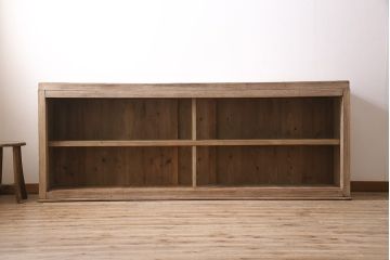 アンティーク家具　昭和初期　ストリップド(剥離)　特大サイズ!素朴な木味が魅力のサイドボード(本棚、収納棚)(R-046682)