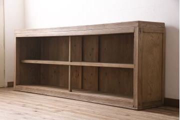 アンティーク家具　昭和初期　ストリップド(剥離)　特大サイズ!素朴な木味が魅力のサイドボード(本棚、収納棚)(R-046682)