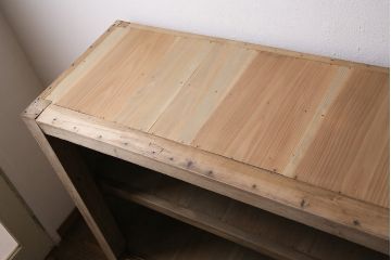 アンティーク家具　昭和初期　ストリップド(剥離)　特大サイズ!素朴な木味が魅力の引き出し付きサイドボード(本棚、収納棚)(R-046683)