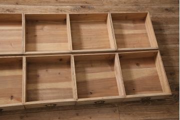アンティーク家具　昭和初期　ストリップド(剥離)　特大サイズ!素朴な木味が魅力の引き出し付きサイドボード(本棚、収納棚)(R-046683)