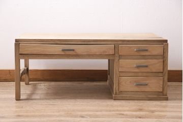 アンティーク家具　昭和中期　ストリップド(剥離)　栗材　ナチュラルな雰囲気が魅力の文机(ローテーブル、センターテーブル)(R-046687)