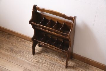 ヴィンテージ家具　カリモク　シックな空間にも馴染むスリッパラック(スリッパ立て、ビンテージ)(R-046695)