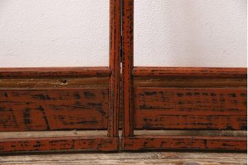 アンティーク家具　昭和中期　鎌倉彫り　和の趣を演出する小さな衣桁(タオル掛け)(R-046696)