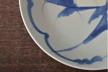 正利銘　呉須　染付八寸皿(魚文、古染付、中国)(R-046710)