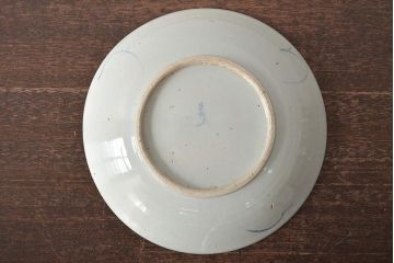 正利銘　呉須　染付八寸皿(魚文、古染付、中国)(R-046710)