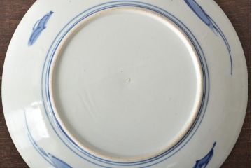 明治期　伊万里焼　色絵草花文　一尺二寸大皿(和食器)(R-046711)