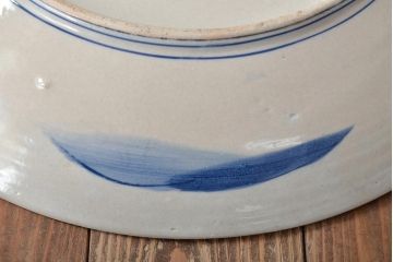 明治期　伊万里焼　一尺五寸　染付　大皿(和食器)(R-046712)