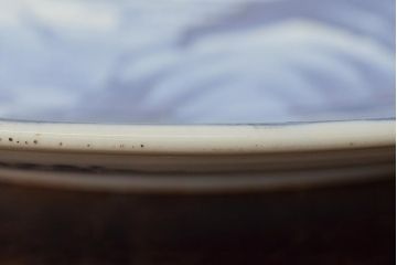 明治〜大正　伊万里焼　山水図　一尺五寸　染付　大皿(和食器)(R-046713)