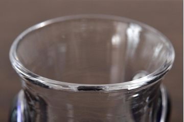 イタリア　ベネチアンガラス　コップ6個セット(エナメル脚、乳白色、ガラスコップ、レトログラス、ヴェネチアングラス)(R-046714)