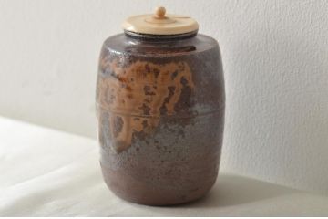 石田陶春作　丹波茶入　千代の栄　尋牛斎　共箱(茶道具)(R-046715)