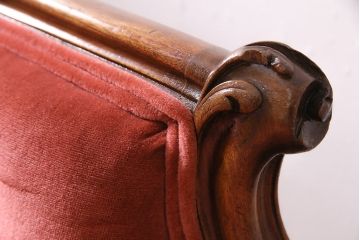 アンティーク家具　マホガニー材　クラシカルなイギリスアンティークのシェーズロング(ソファ、カウチソファ)(R-046719)