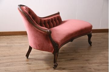 アンティーク家具　マホガニー材　クラシカルなイギリスアンティークのシェーズロング(ソファ、カウチソファ)(R-046719)