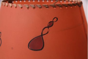 ヴィンテージ照明　昭和レトロ　オレンジ色のシェードがお洒落なスタンドライト(卓上照明、ビンテージ)(R-046730)