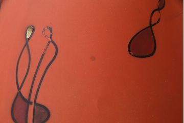 ヴィンテージ照明　昭和レトロ　オレンジ色のシェードがお洒落なスタンドライト(卓上照明、ビンテージ)(R-046730)