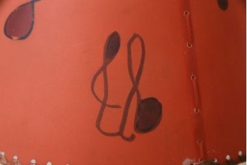 ヴィンテージ照明　昭和レトロ　オレンジ色のシェードがお洒落なスタンドライト(卓上照明、ビンテージ)(R-046730)