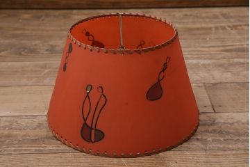 ヴィンテージ照明　昭和レトロ　オレンジ色のシェードがお洒落なスタンドライト(卓上照明、ビンテージ)(R-046730)