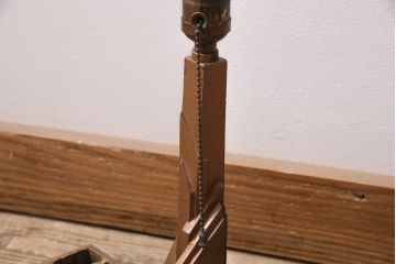 ヴィンテージ照明　昭和レトロ　オレンジ色のシェードがお洒落なスタンドライト(卓上照明、ビンテージ)(R-046730)