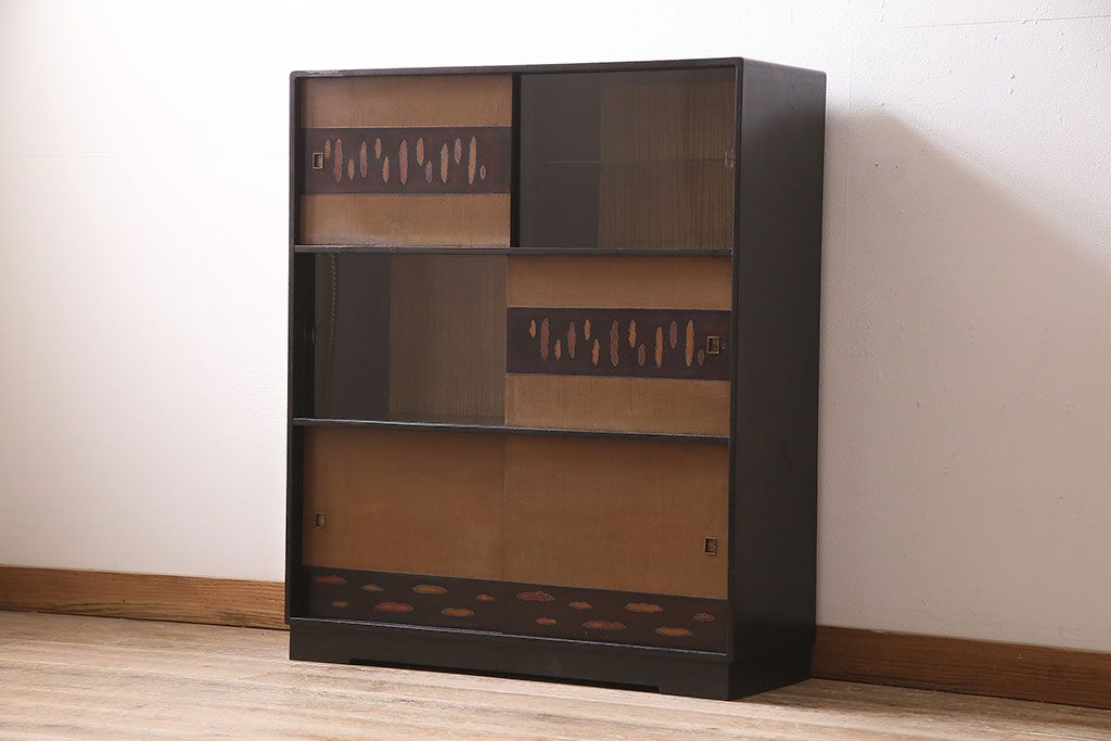 ビンテージ家具　ディスプレイも楽しめる和レトロな戸棚(R-収納棚、棚、キャビネット)(R-046731)