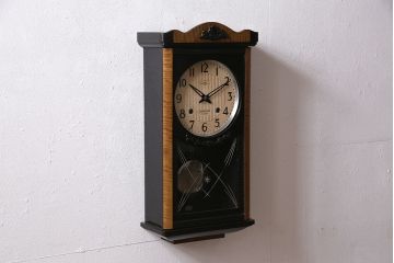 アンティーク時計　昭和中期　精工舎(SEIKOSHA、セイコー)　ゼンマイ式　21DAY　木の温かみを感じるレトロな柱時計(掛け時計、振り子時計)(R-046733)