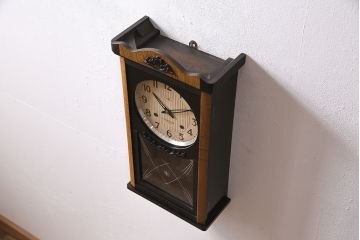 アンティーク時計　昭和中期　精工舎(SEIKOSHA、セイコー)　ゼンマイ式　21DAY　木の温かみを感じるレトロな柱時計(掛け時計、振り子時計)(R-046733)