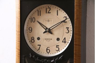 アンティーク時計　昭和中期　精工舎(SEIKOSHA、セイコー)　ゼンマイ式　21DAY　木の温かみを感じるレトロな柱時計(掛け時計、振り子時計)(R-046733)