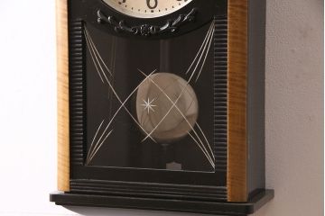 アンティーク時計　昭和中期　精工舎(SEIKOSHA、セイコー)　ゼンマイ式　21DAY　木の温かみを感じるレトロな柱時計(掛け時計、振り子時計)(R-046733)