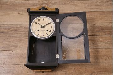 アンティーク時計　昭和中期　精工舎(SEIKOSHA、セイコー)　ゼンマイ式　21DAY　木の温かみを感じるレトロな柱時計(掛け時計、振り子時計)(R-046733)