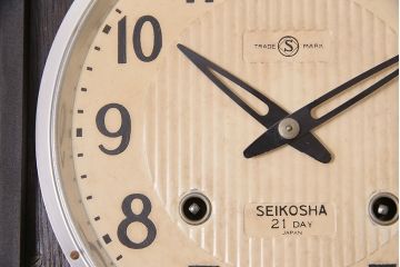 アンティーク時計　昭和中期　精工舎(SEIKOSHA、セイコー)　ゼンマイ式　21DAY　木の温かみを感じるレトロな柱時計(掛け時計、振り子時計)(R-046733)