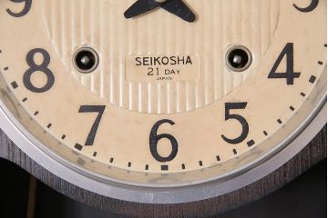 アンティーク時計　昭和中期　精工舎(SEIKOSHA、セイコー)　ゼンマイ式　21DAY　木の温かみを感じるレトロな柱時計(掛け時計、振り子時計)(R-046733)