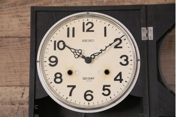 アンティーク時計　昭和中期　SEIKO(セイコー)　電池式　昭和レトロな雰囲気が魅力の掛け時計(柱時計)(R-046736)