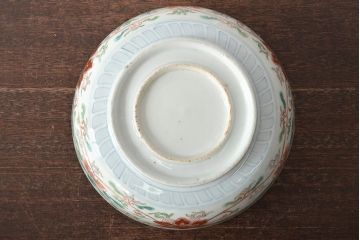 幕末〜明治　伊万里焼　色絵深鉢(深皿、二重高台、和食器)(R-046738)