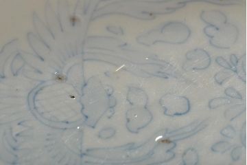 幕末〜明治　伊万里焼　色絵深鉢(深皿、二重高台、和食器)(R-046739)