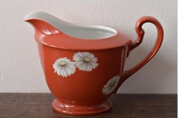 オールドノリタケ(日陶、Noritake、則武)　朱地　白菊文　クリーマー(ミルクジャー)(R-046741)