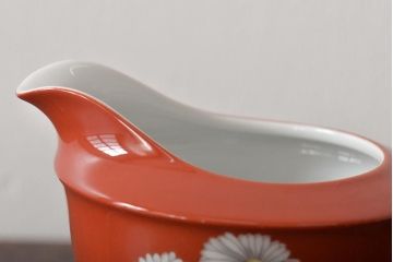 オールドノリタケ(日陶、Noritake、則武)　朱地　白菊文　クリーマー(ミルクジャー)(R-046741)