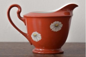 オールドノリタケ(日陶、Noritake、則武)　朱地　白菊文　クリーマー(ミルクジャー)(R-046741)
