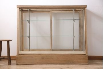 【ご成約品】レトロ家具　ナラ材　ガラスケース(R-046748)