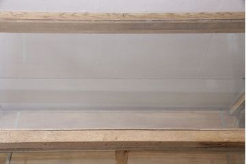 【ご成約品】レトロ家具　ナラ材　ガラスケース(R-046748)