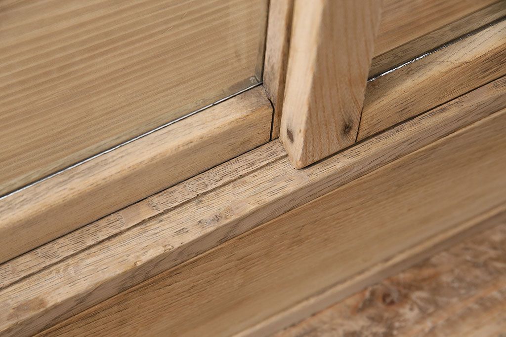 【ご成約品】レトロ家具　ナラ材　ガラスケース(R-046748)