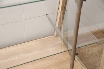 【ご成約品】レトロ家具　ナラ材　ガラスケース(R-046748)