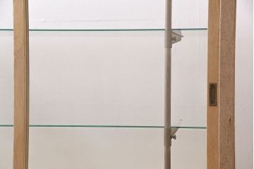 【ご成約品】レトロ家具　ナラ材　ガラスケース(R-046748)