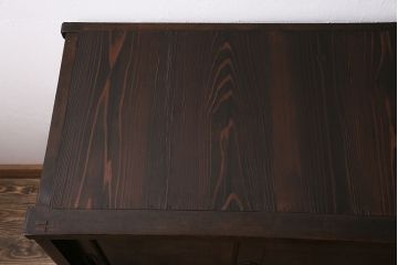 アンティーク家具　昭和初期　前面ケヤキ材　深みのある木肌が魅力の帳場箪笥(時代箪笥、収納棚)(R-046749)