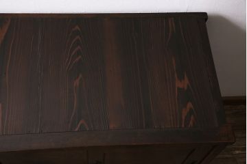 アンティーク家具　昭和初期　前面ケヤキ材　深みのある木肌が魅力の帳場箪笥(時代箪笥、収納棚)(R-046749)