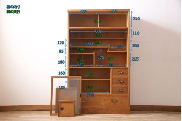 中古　和の雰囲気を高める、屋久杉を使用した贅沢なつくりの茶箪笥(定価約30万円)(茶棚、飾り棚)(R-046751)
