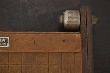 ROKUWA　古い　ペーパーカッター(裁断機、木製、マス目付、古道具)(R-046791)