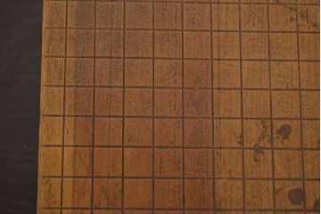 ROKUWA　古い　ペーパーカッター(裁断機、木製、マス目付、古道具)(R-046791)