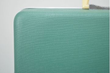 ビンテージ　エメラルドグリーン　トランク(昭和レトロ、鞄、カバン、収納、ディスプレイ)(R-046795)