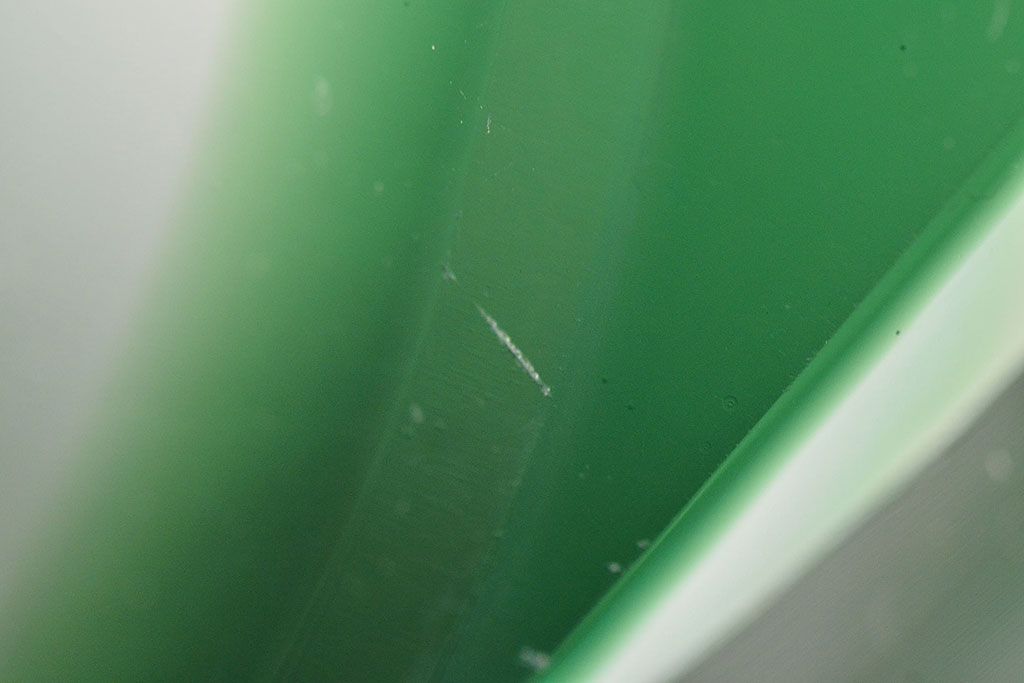 各務満　クリスタル　花瓶(緑切子、カガミクリスタル、花器、フラワーベース)(R-046797)