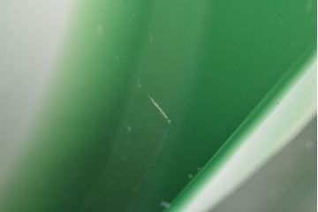 各務満　クリスタル　花瓶(緑切子、カガミクリスタル、花器、フラワーベース)(R-046797)